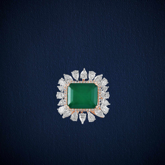 Classic Emerald and Diamond Ring